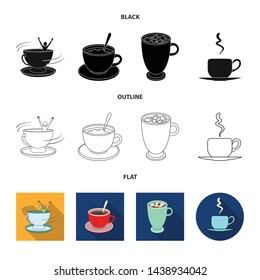 Isolated object of cup and coffe logo. Set of cup and top stock vector illustration.