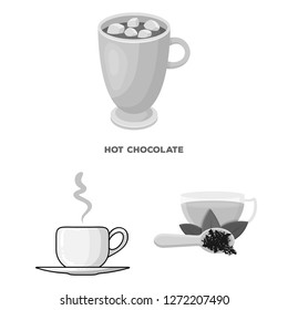 Isolated object of cup and coffe sign. Set of cup and top  stock vector illustration.
