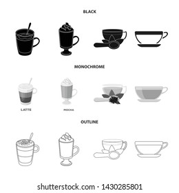 Isolated object of cup and coffe symbol. Set of cup and top vector icon for stock.