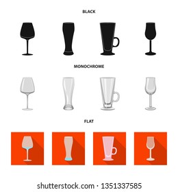 Isolated object of cup form and celebration symbol. Set of form and volume stock symbol for web.