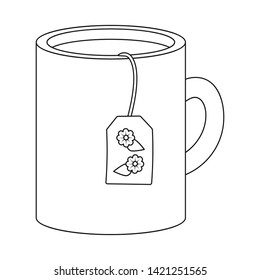 Isolated object of cup  and tea icon. Set of cup  and drink  stock symbol for web.