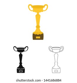 Isolated object of cup and winner sign. Set of cup and bowl vector icon for stock.