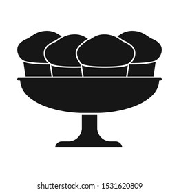 Isolated object of cupcake and pastry icon. Graphic of cupcake and dish stock symbol for web.