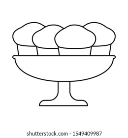 Isolated object of cupcake and pastry icon. Graphic of cupcake and dish stock symbol for web.