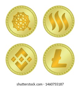 Isolated object of currency and bitcoin icon. Set of currency and internet vector icon for stock.