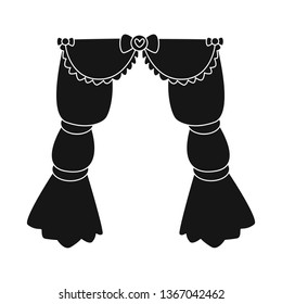 Isolated object of curtain and apartment icon. Set of curtain and jalousie stock symbol for web.