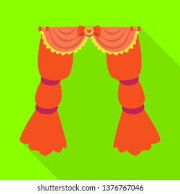 Isolated object of curtain and apartment icon. Set of curtain and jalousie stock vector illustration.