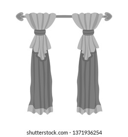 Isolated object of curtain and cornices sign. Collection of curtain and jalousie stock symbol for web.