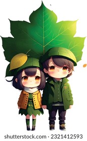 isolated object of cute couple 
