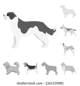 Isolated object of cute and puppy icon. Set of cute and animal vector icon for stock.