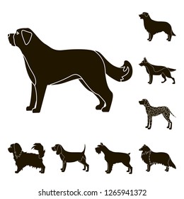 Isolated object of cute and puppy symbol. Set of cute and animal stock symbol for web.