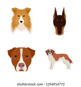 Isolated object of cute and puppy symbol. Collection of cute and animal stock symbol for web.
