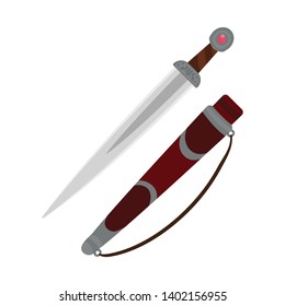 Isolated object of dagger  and knife symbol. Set of dagger  and engraving stock vector illustration.