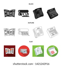 Isolated object of daily and folded icon. Set of daily and paper stock symbol for web.