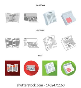 Isolated object of daily and folded logo. Set of daily and paper stock vector illustration.