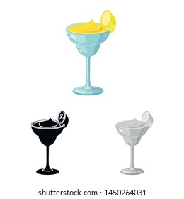 Isolated object of daiquiri and cocktail sign. Set of daiquiri and rum stock vector illustration.