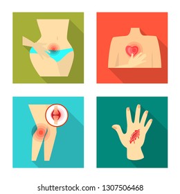 Isolated object of damage and wound icon. Set of damage and rendering stock vector illustration.