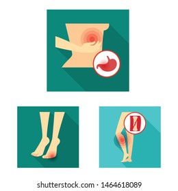 Isolated object of damage and wound sign. Set of damage and rendering vector icon for stock.