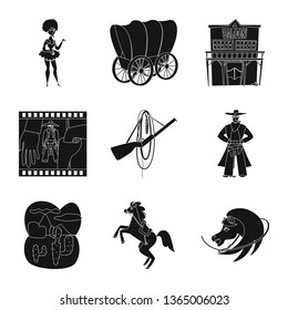 Isolated object of danger and culture icon. Set of danger and west stock vector illustration.