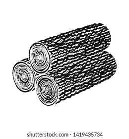 Isolated object of deck and firewood logo. Set of deck and ring stock vector illustration.