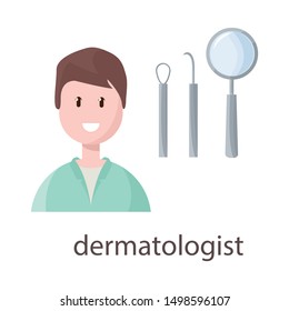 Isolated object of dermatologist and scar symbol. Collection of dermatologist and dermatology stock symbol for web.