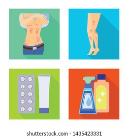 Isolated object of dermatology and disease icon. Set of dermatology and medical stock symbol for web.