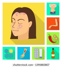 Isolated object of dermatology and disease logo. Collection of dermatology and medical  vector icon for stock.