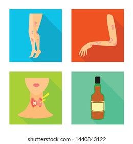 Isolated object of dermatology and disease logo. Set of dermatology and medical vector icon for stock.