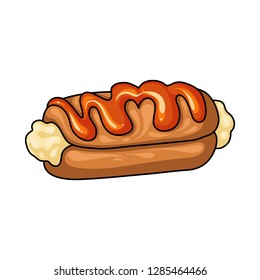 Isolated object of dessert and sweet sign. Collection of dessert and food stock symbol for web.