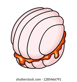 Isolated object of dessert and sweet sign. Set of dessert and food stock vector illustration.