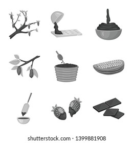 Isolated object of dessert and sweetness logo. Collection of dessert and product stock vector illustration.