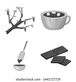 Isolated object of dessert and sweetness logo. Collection of dessert and product vector icon for stock.