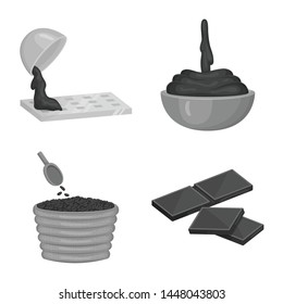 Isolated object of dessert and sweetness sign. Set of dessert and product stock vector illustration.