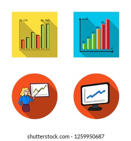Isolated object of diagram and statistic logo. Collection of diagram and business stock vector illustration.