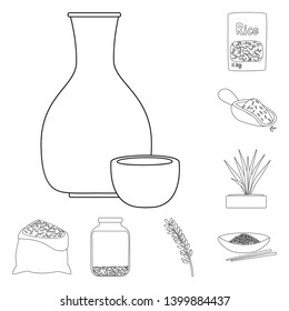 Isolated object of diet and cooking icon. Set of diet and organic vector icon for stock.