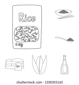 Isolated object of diet and cooking sign. Set of diet and organic stock symbol for web.