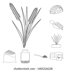 Isolated object of diet and cooking sign. Collection of diet and organic vector icon for stock.