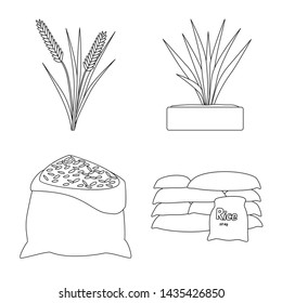 Isolated object of diet and cooking sign. Set of diet and organic stock symbol for web.