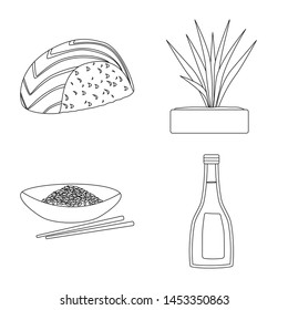 Isolated object of diet and cooking sign. Collection of diet and organic stock symbol for web.