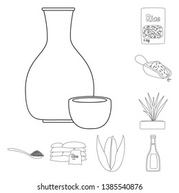 Isolated object of diet and cooking symbol. Set of diet and organic vector icon for stock.