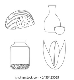 Isolated object of diet and cooking symbol. Collection of diet and organic stock vector illustration.