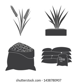 Isolated object of diet and cooking symbol. Set of diet and organic stock symbol for web.