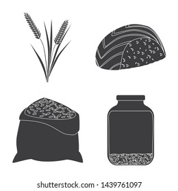 Isolated object of diet and cooking symbol. Set of diet and organic vector icon for stock.