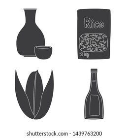 Isolated object of diet and cooking symbol. Set of diet and organic stock symbol for web.
