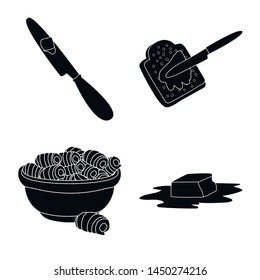 Isolated object of diet and farm logo. Collection of diet and dairy vector icon for stock.
