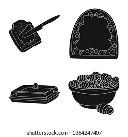 Isolated object of diet and farm sign. Set of diet and dairy vector icon for stock.