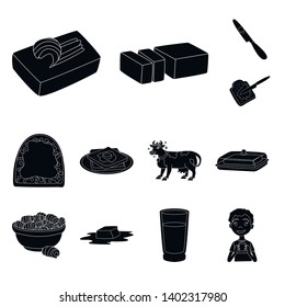 Isolated object of diet and farm symbol. Collection of diet and dairy stock vector illustration.