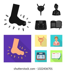 Isolated object of diet and treatment  icon. Collection of diet and medicine vector icon for stock.