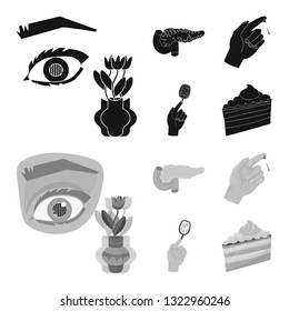 Isolated object of diet and treatment  icon. Collection of diet and medicine vector icon for stock.