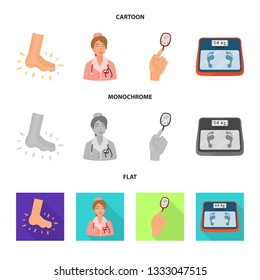 Isolated object of diet and treatment  logo. Collection of diet and medicine vector icon for stock.